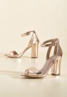  A Gleaming Good Time Metallic Heel In 7