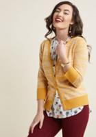 Modcloth Charter School Cardigan In Marled Marigold In S