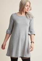 Modcloth Spiffed-up Saturday Shift Dress In Stone In L