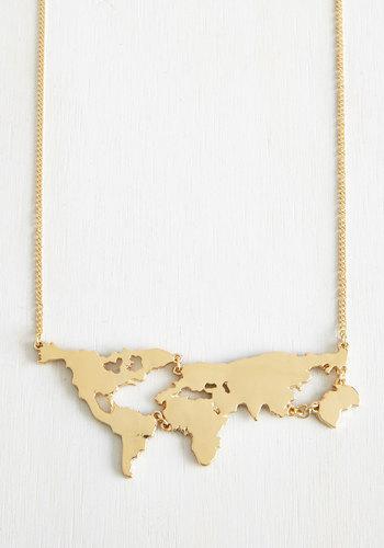  There's A Map For That Necklace In Gold