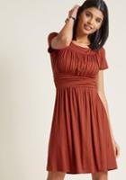Modcloth Style Obsession Jersey Dress In Paprika In M