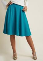 Modcloth Just This Sway Midi Skirt In Peacock In Xxs