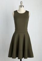 Modcloth Springs To Mind A-line Dress In Olive In 3x