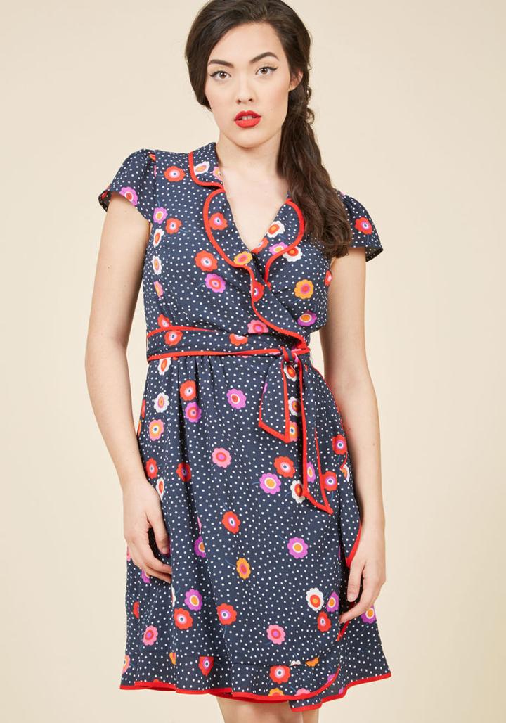  Daytime Dapper Wrap Dress In Navy In L