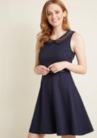 Modcloth Work To Play A-line Dress In Navy Rainbow In 2x