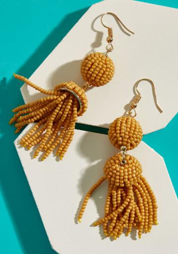 Modcloth Cruise Patrol Earrings In Mustard