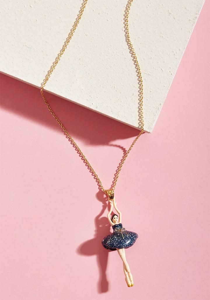Lesnereides Les Nereides Posh Pirouette Necklace In Navy