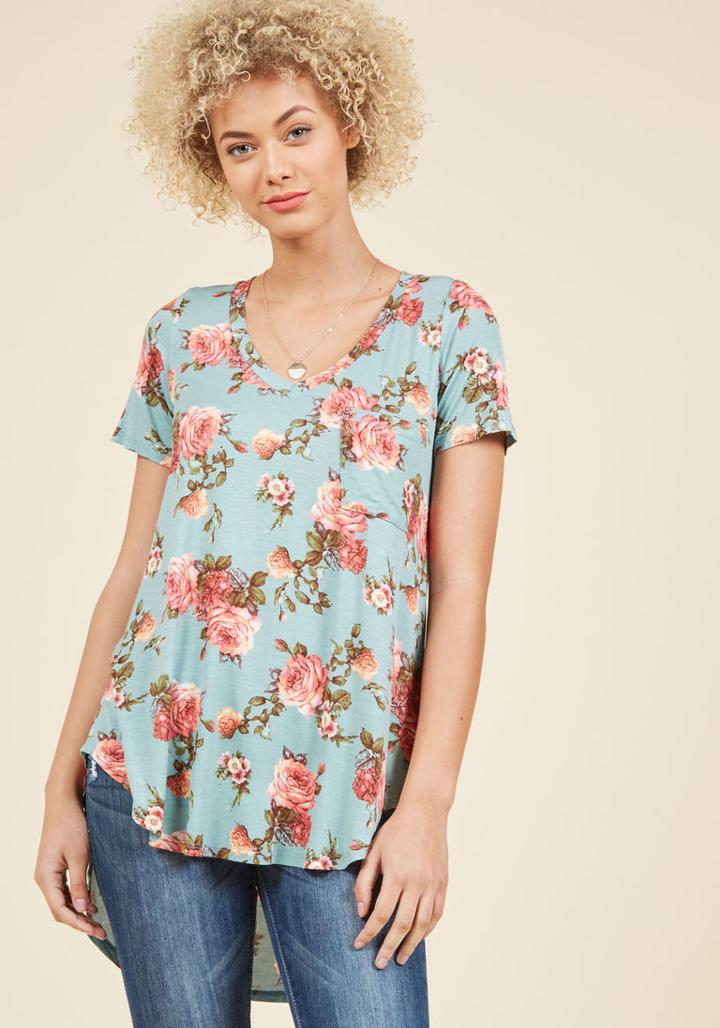 Packing Preserves Top In Sky Floral In Xl