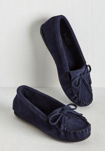  Fundamental Footwork Suede Flat In Navy In 7