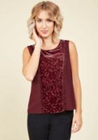 Modcloth Spiffy Studies Sleeveless Top In Oxblood In 2x