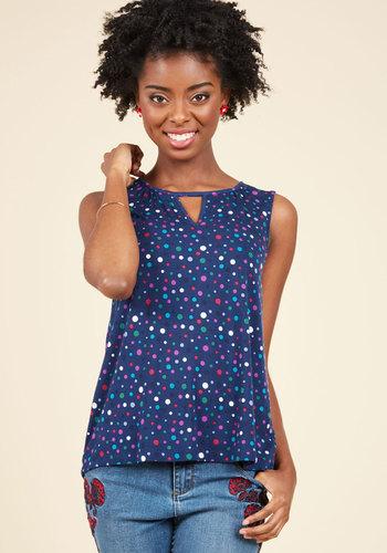  All For A Good Cosmopolitan Tank Top In Navy Dots In M