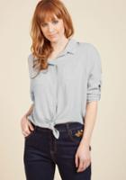  Integral Elegance Button-up Top In Moon In L