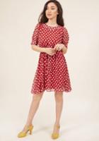 Modcloth Short-sleeved A-line Work Dress In M