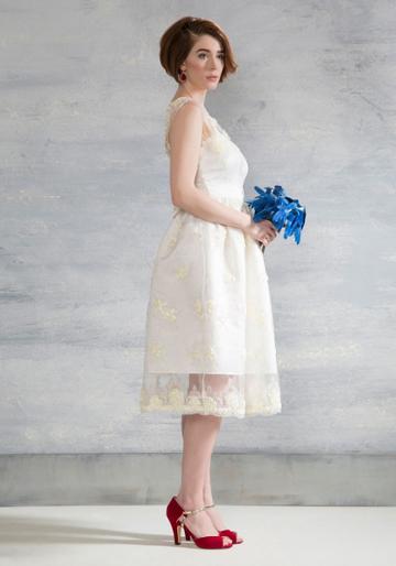 Modcloth Rapt Up In Love Lace Dress In White