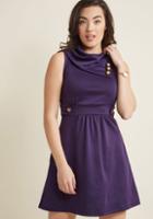 Modcloth Coach Tour A-line Dress In Violet In S
