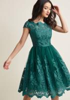 Modcloth Chi Chi London Exquisite Elegance Lace Dress In Lake In 24