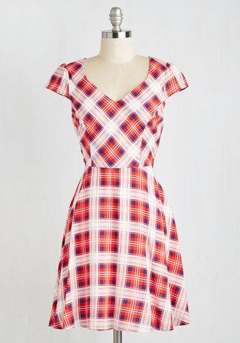Yellowstar Work This Way Dress In Red Plaid