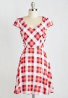Yellowstar Work This Way Dress In Red Plaid