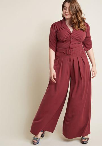 Misscandyfloss Miss Candyfloss The Embolden Age Jumpsuit In Burgundy