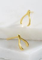 Modcloth A Wishbone Come True Earrings In Gold