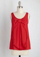  Hello, Bow! Sleeveless Top In Red In 3x
