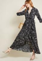 Modcloth Stylish Seeker Ruffled Maxi Dress In M