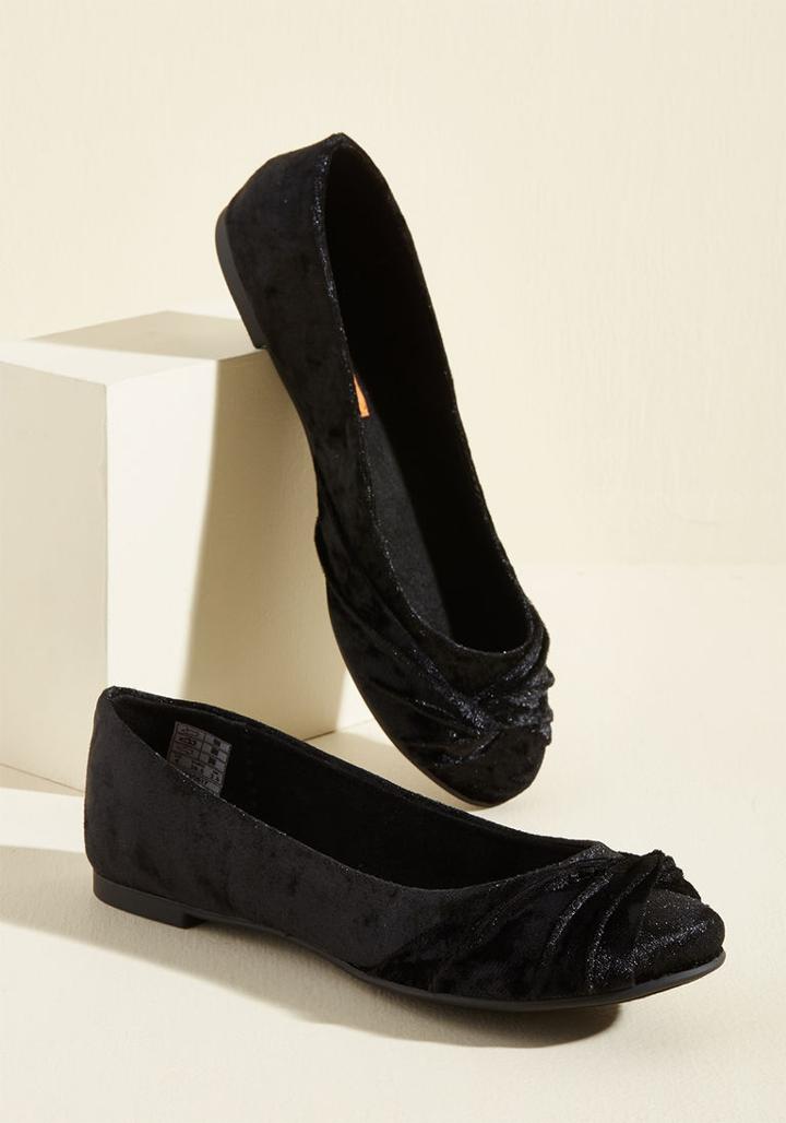 Rocketdog Knot Without You Flat In Black Velvet In 9.5