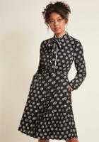 Modcloth Pleated Shirt Dress With Tie Neck In 1x