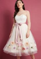 Collectif Collectif Fondness Blossoms Fit And Flare Dress In Ivory In 10 (uk)