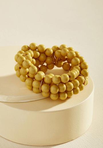 Modcloth Burst Your Bauble Bracelet In Mustard