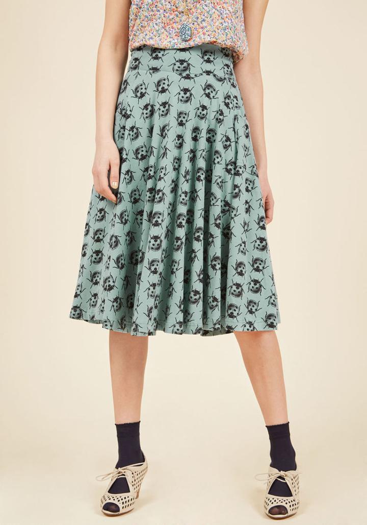 Effiesheart Easy Peasy, Livin' Breezy Midi Skirt In Ladybugs