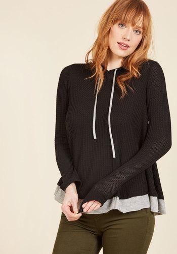  Thoroughly Thermal Hoodie In Black In M