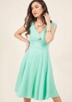 Modcloth Name The Date A-line Dress In Mint In L