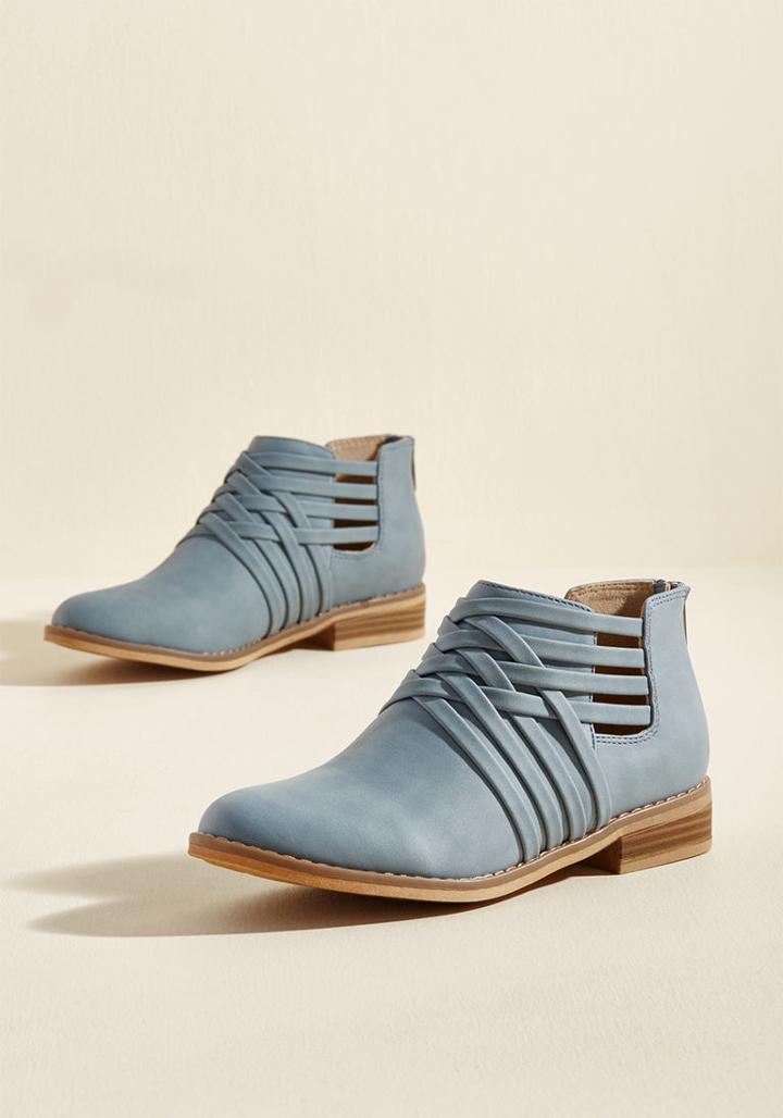 Rocketdog Tap Into Strappy Ankle Bootie In Slate Blue In 6