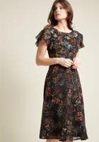 Modcloth Embellished Floral Midi Dress In Xxs