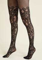 Modcloth Intricately Exquisite Tights In Black