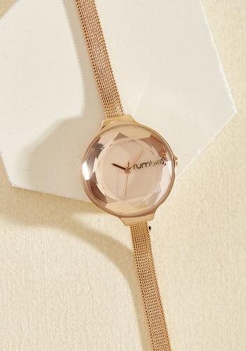 Rumbatime The Bevel Is In The Details Watch In Rose Gold