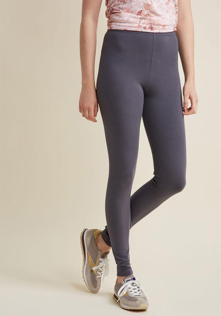 Modcloth Simple And Sleek Leggings In Grey - High-waisted In 4x