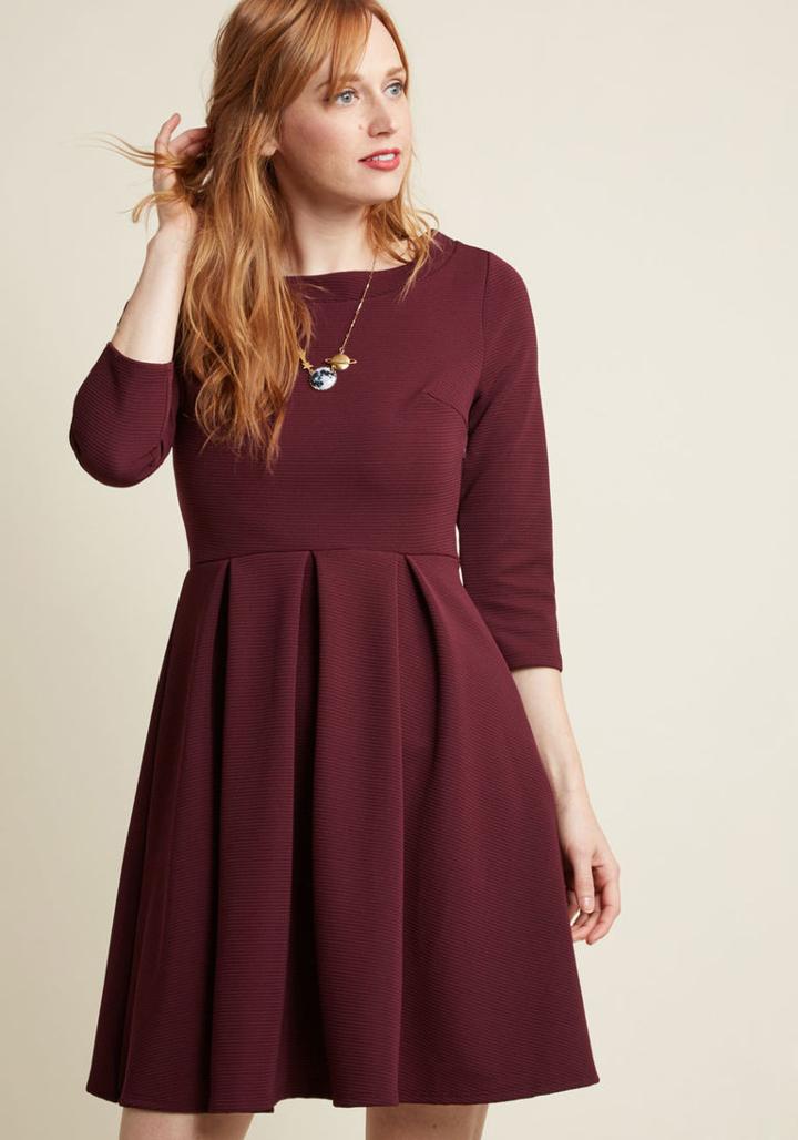 Modcloth Inspired Interpretation A-line Dress In Raisin In L