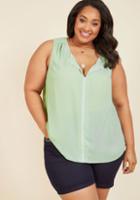 Modcloth Podcast Co-host Sleeveless Top In Mint