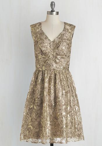  Twinkling At Twilight Sequin Dress In Champagne In 0