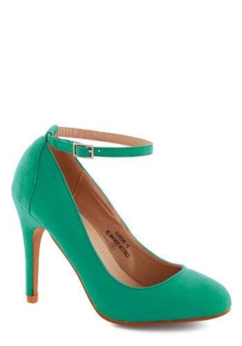 Spot Footwear Inc. Ballroom Glancing Heel In Emerald From Modcloth