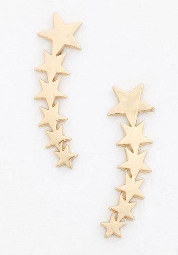 Anaaccessoriesinc Star Flight, Star Bright Earrings In Gold