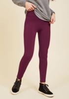  Heed Your Warming Fleece-lined Leggings In Textured Berry In L/xl