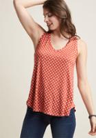 Modcloth Infinite Options Tank Top In Brick Dots In S