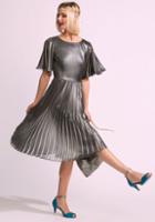 Adriannapapell Adrianna Papell Metallic Pleated Dress In 4