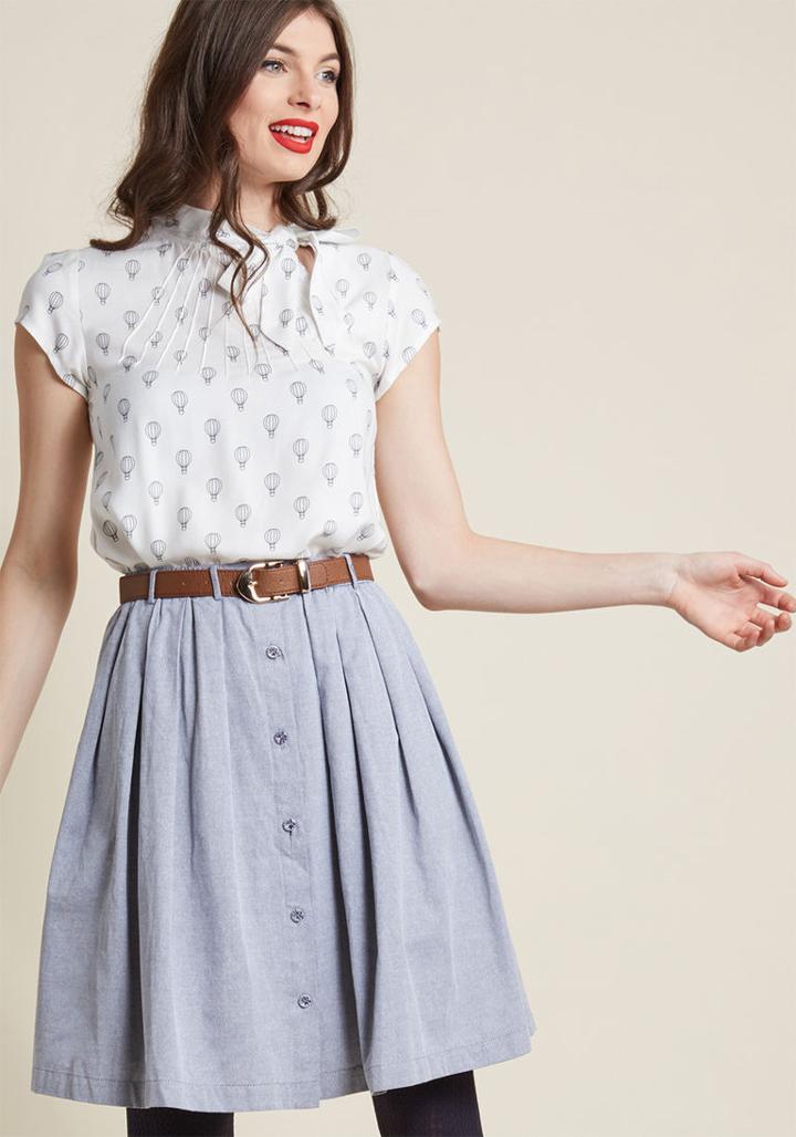 Modcloth Living The Dream Skirt In Grey In S