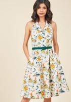 Modcloth Halter Shirt Dress, Hawaiian Toile Custom Print In 3x
