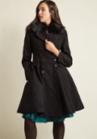 Hellbunny Hell Bunny Frosted Elegance Fit And Flare Coat In Xs