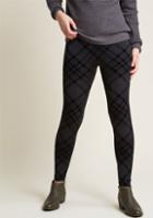 Modcloth Heed Your Warming Fleece-lined Leggings In Black Plaid In L/xl